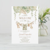 A Little Wild One is on the Way Safari Baby Shower Kaart (Staand voorkant)