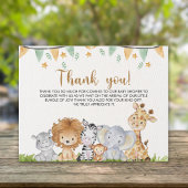 A Little Wild One Safari Animals Baby Shower Bedankkaart