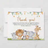 A Little Wild One Safari Animals Baby Shower Bedankkaart (Voorkant)