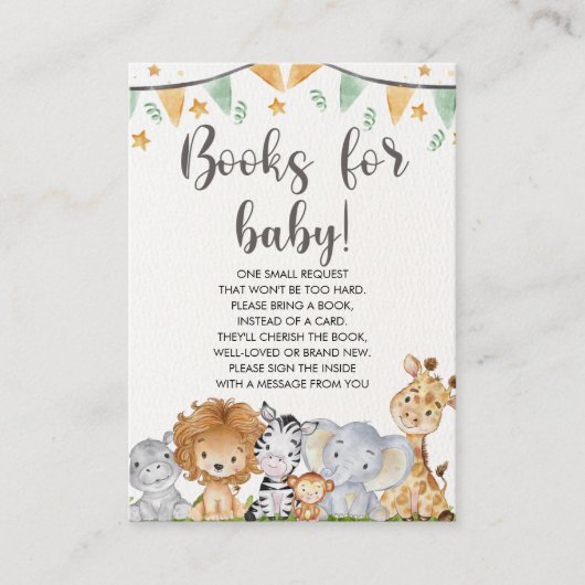 A Little Wild One Safari Animals Baby Shower Informatiekaartje (Voorkant)