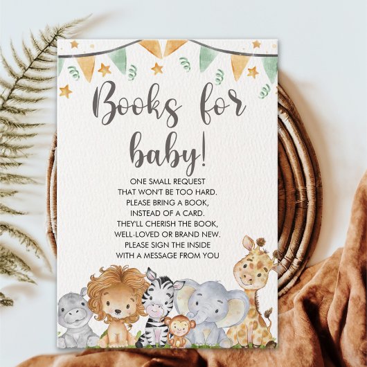 A Little Wild One Safari Animals Baby Shower Informatiekaartje