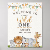 A Little Wild One Safari Animals Baby Shower Poster (Voorkant)