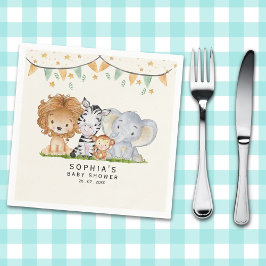 A Little Wild One Safari Animals Baby Shower Servet