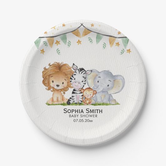 A Little Wild One Safari Animals  Papieren Bordje (Voorkant)