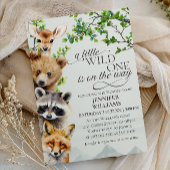 A Little Wild One Woodland Animals Baby Shower Kaart