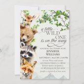 A Little Wild One Woodland Animals Baby Shower Kaart (Voorkant)