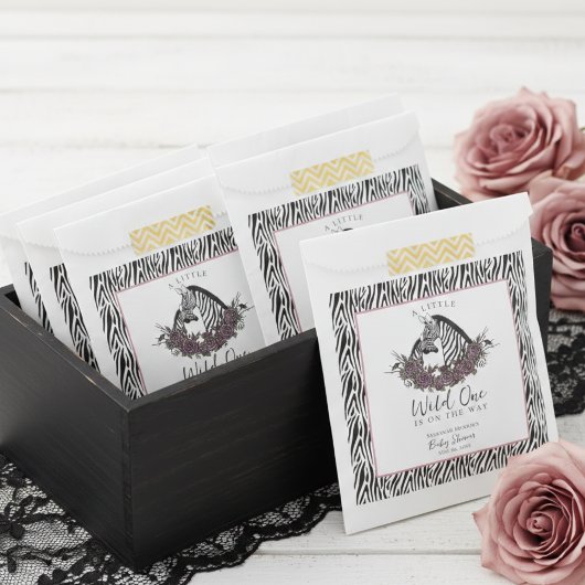 A Little Wild One Zebra Print Kids Bedankzakje