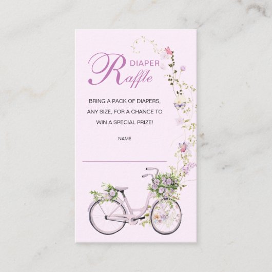 A Little Wildflower Baby Shower Diaper Raffle Informatiekaartje (Voorkant)