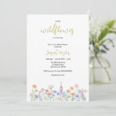 A little Wildflower Baby Shower Invitation Kaart (Staand voorkant)