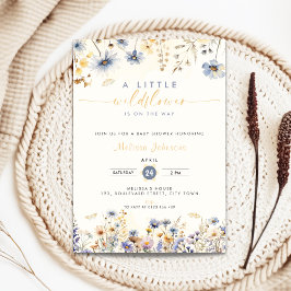 A Little Wildflower Baby Shower Invitation Spring Kaart