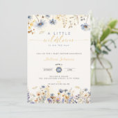 A Little Wildflower Baby Shower Invitation Spring Kaart (Staand voorkant)