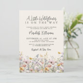 A Little Wildflower Baby Shower Kaart (Staand voorkant)