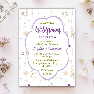 A Little Wildflower Baby Shower Kaart