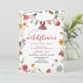 a little wildflower baby shower kaart (Staand voorkant)