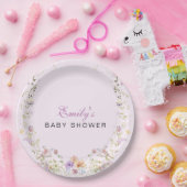 A Little Wildflower Baby Shower  Papieren Bordje (Feest)