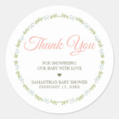 A Little Wildflower Baby Shower Ronde Sticker (Voorkant)