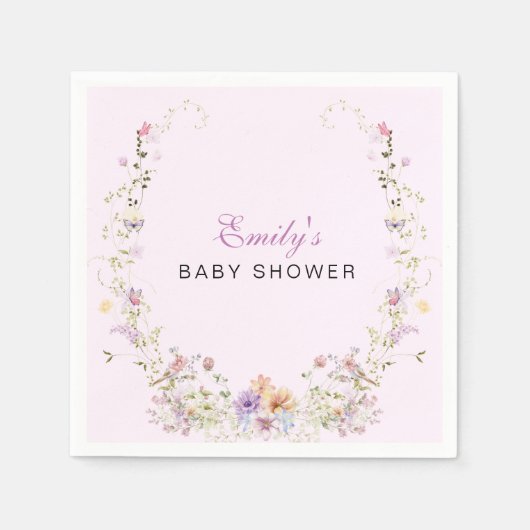 A Little Wildflower Baby Shower  Servet (Voorkant)