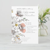 A Little Wildflower Blooming Baby Shower  Kaart (Staand voorkant)