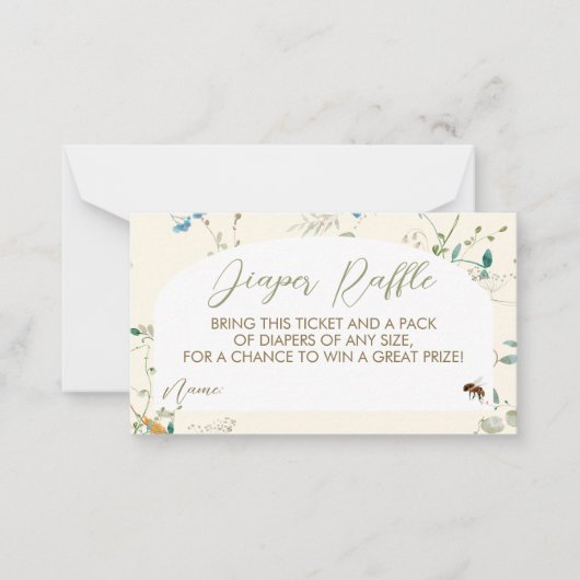 A little Wildflower Diaper Raffle Enclosure Card Notitiekaartje (Voorkant)