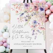 A Little Wildflower Floral Baby Shower Welcome