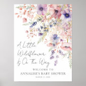 A Little Wildflower Floral Baby Shower Welcome Poster (Voorkant)