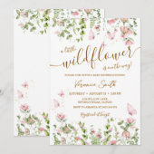 A little Wildflower is on the way Baby Shower Kaart (Voorkant / Achterkant)