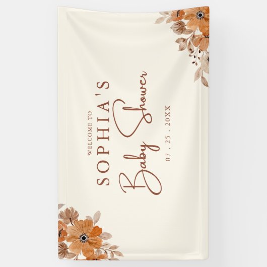 A Little Wildflower is on The Way Girl Baby Shower Spandoek (Verticaal)