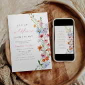 A Little Wildflower Is On The Way Invitation Kaart