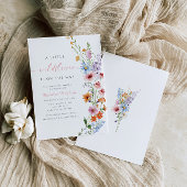 A Little Wildflower Is On The Way Invitation Kaart