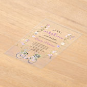 A Little Wildflower Spring Baby Shower  Acryl Uitnodigingen (Laagn)