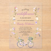 A Little Wildflower Spring Baby Shower  Acryl Uitnodigingen (Voorkant)