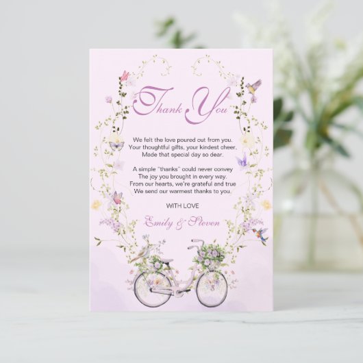 A Little Wildflower Spring Baby Shower Bedankkaart (Staand voorkant)