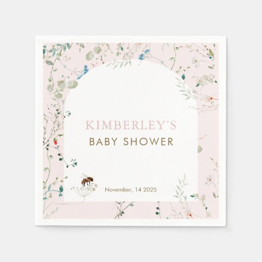 A little Wildflower Wild Flower Baby Shower Servet (Voorkant)
