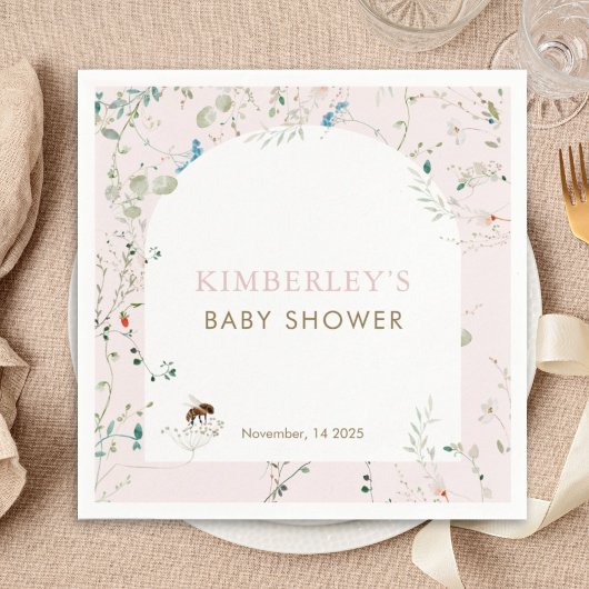 A little Wildflower Wild Flower Baby Shower Servet