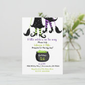 A Little Witch is op weg naar het Halloween Baby s Kaart (Staand voorkant)