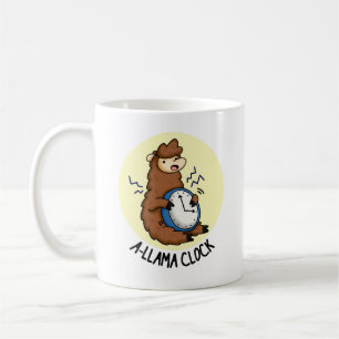 A-llama Clock Funny Llama Pun Koffiemok