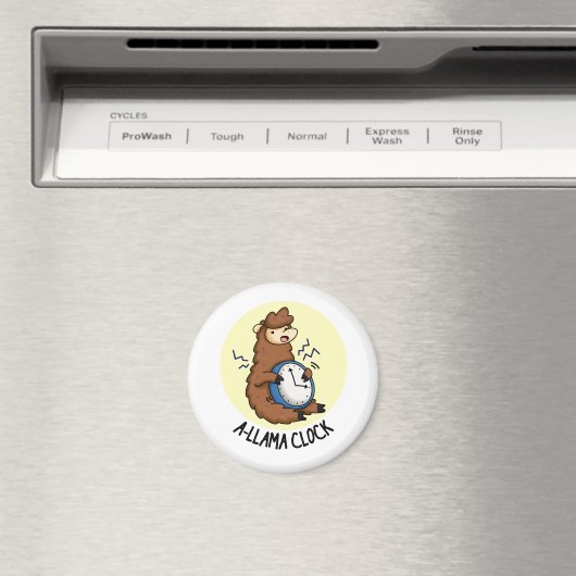A-llama Clock Funny Llama Pun Magneet (Insitu (Vaatwasser))