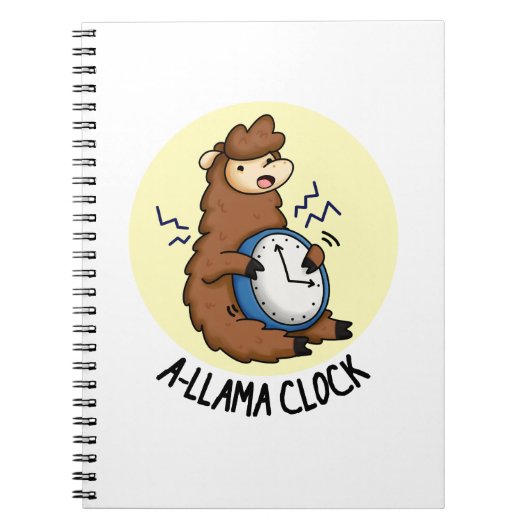 A-llama Klok Grappige Llama Woordspeling  Notitieboek (Voorkant)