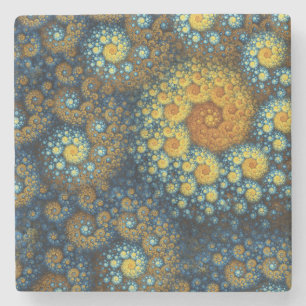 "a.lone" Blue Organic Spiral Fractal Stone Onderze Stenen Onderzetter