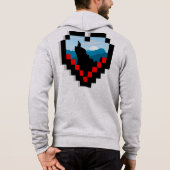 A lone figure sitting on a mountain peak at sunris hoodie (Achterkant)