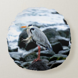 A Lone Heron Rond Kussen