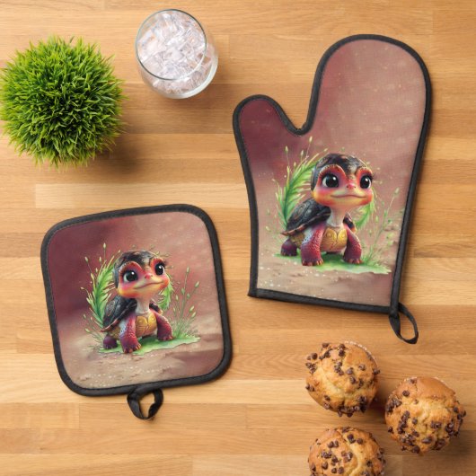 A look full of charm and adventure, ovenwant & pannenlap set (Top down)