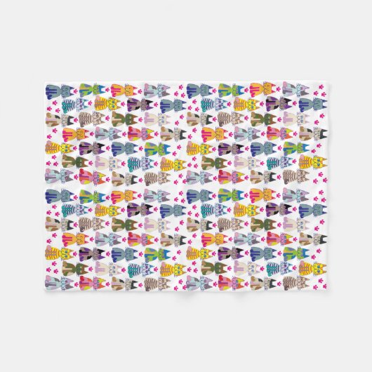 A lot the happy cat fleece deken (Voorkant (Horizontaal))