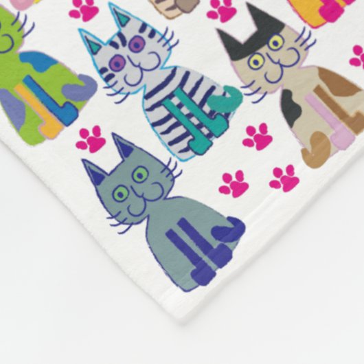 A lot the happy cat fleece deken (Hoek)