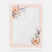 A Love Blossoming Under the Cherry Trees Acryl Bord (Voorkant)