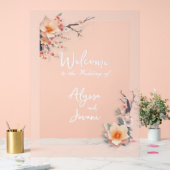 A Love Blossoming Under the Cherry Trees Acryl Bord (Huwelijk)