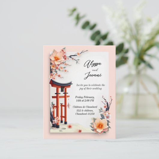 A Love Blossoming Under the Cherry Trees Kaart (Staand voorkant)