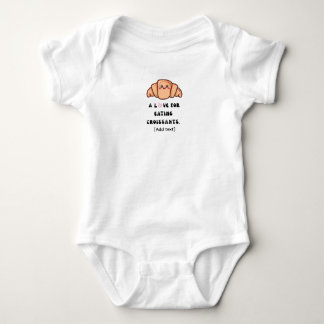 A Love for Eating Croissants - Cute Pastry Baby Bo Romper