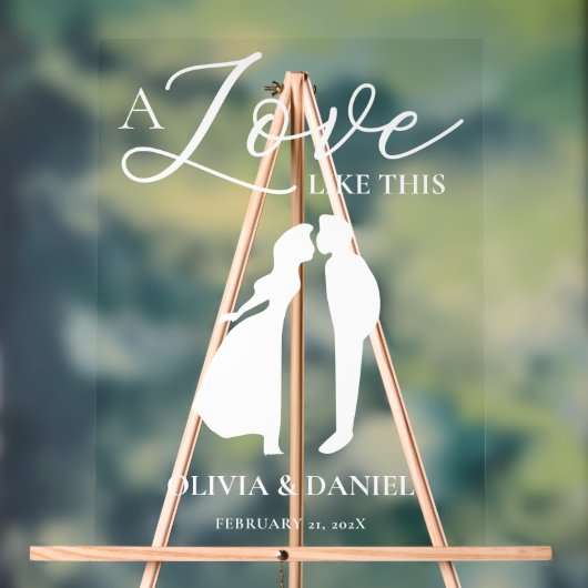 A Love Like This Romantic Wedding Welcome Acryl Bord (Neutraal)