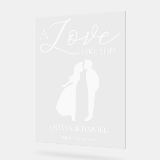 A Love Like This Romantic Wedding Welcome Acryl Bord (Hoek)